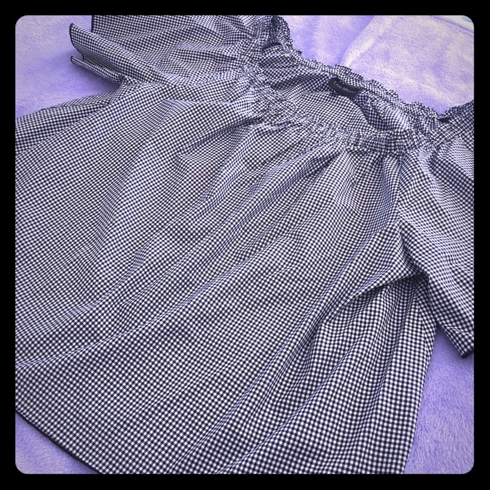 NWOT black and white plaid blouse by Lane Bryant